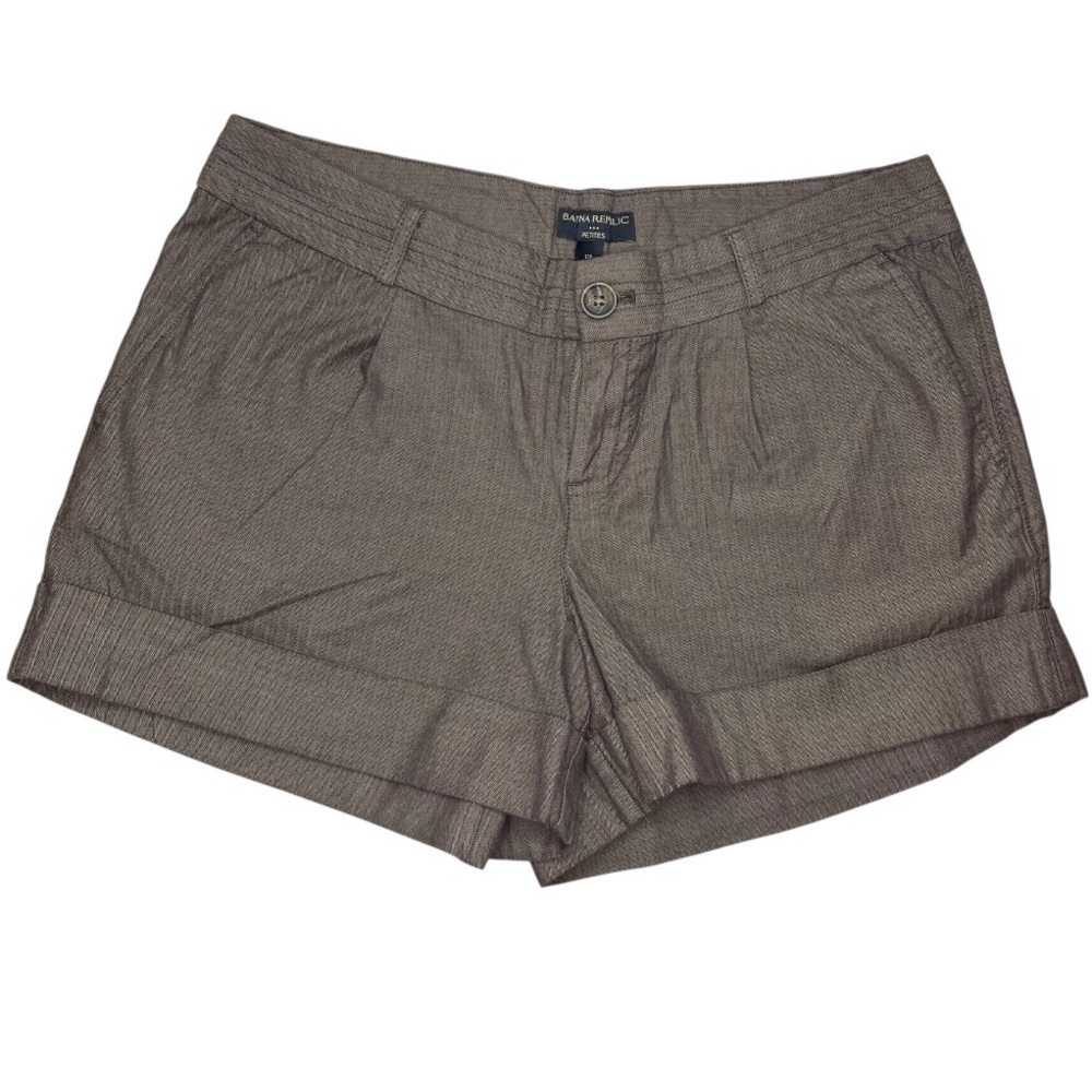 Banana Republic Brown Pinstripe Cotton Blend Shorts